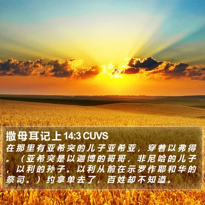 撒 母 耳 记 上 14:3 CUVS Bible Verse Image