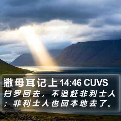 撒 母 耳 记 上 14:46 CUVS Bible Verse Image