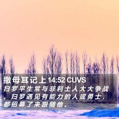撒 母 耳 记 上 14:52 CUVS Bible Verse Image