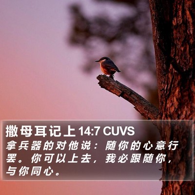 撒 母 耳 记 上 14:7 CUVS Bible Verse Image