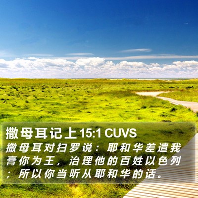 撒 母 耳 记 上 15:1 CUVS Bible Verse Image