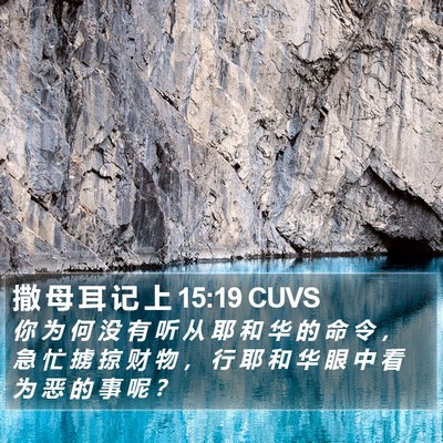 撒 母 耳 记 上 15:19 CUVS Bible Verse Image