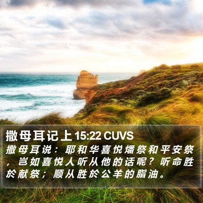 撒 母 耳 记 上 15:22 CUVS Bible Verse Image