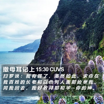 撒 母 耳 记 上 15:30 CUVS Bible Verse Image