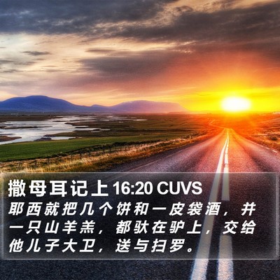 撒 母 耳 记 上 16:20 CUVS Bible Verse Image