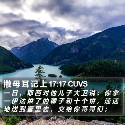 撒 母 耳 记 上 17:17 CUVS Bible Verse Image