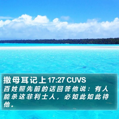 撒 母 耳 记 上 17:27 CUVS Bible Verse Image