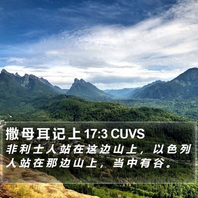 撒 母 耳 记 上 17:3 CUVS Bible Verse Image