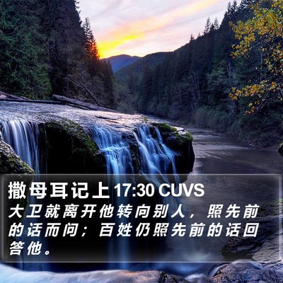 撒 母 耳 记 上 17:30 CUVS Bible Verse Image