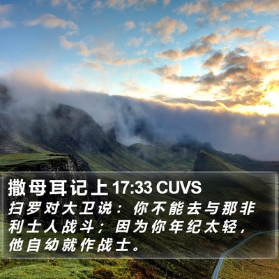 撒 母 耳 记 上 17:33 CUVS Bible Verse Image