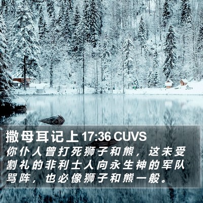 撒 母 耳 记 上 17:36 CUVS Bible Verse Image