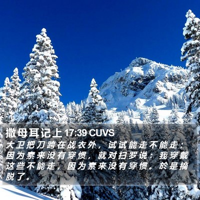 撒 母 耳 记 上 17:39 CUVS Bible Verse Image
