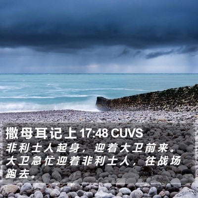 撒 母 耳 记 上 17:48 CUVS Bible Verse Image