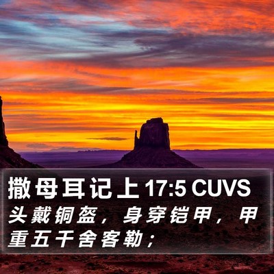 撒 母 耳 记 上 17:5 CUVS Bible Verse Image