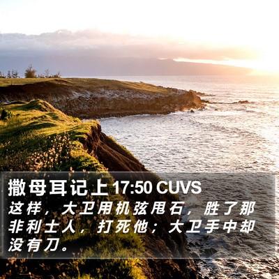 撒 母 耳 记 上 17:50 CUVS Bible Verse Image