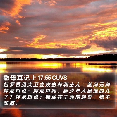 撒 母 耳 记 上 17:55 CUVS Bible Verse Image
