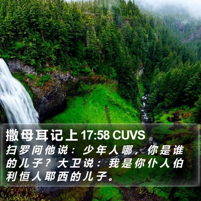 撒 母 耳 记 上 17:58 CUVS Bible Verse Image