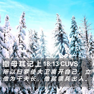 撒 母 耳 记 上 18:13 CUVS Bible Verse Image