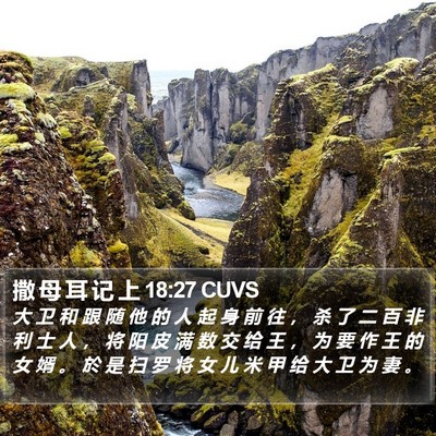 撒 母 耳 记 上 18:27 CUVS Bible Verse Image