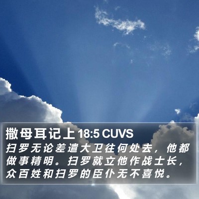 撒 母 耳 记 上 18:5 CUVS Bible Verse Image