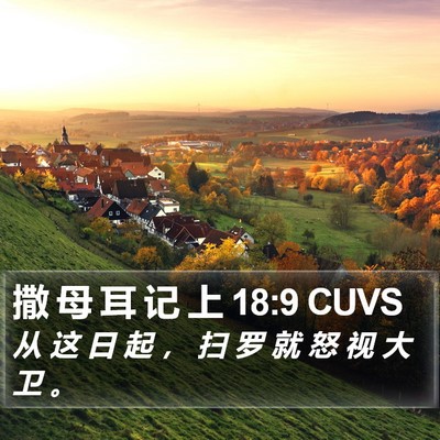 撒 母 耳 记 上 18:9 CUVS Bible Verse Image