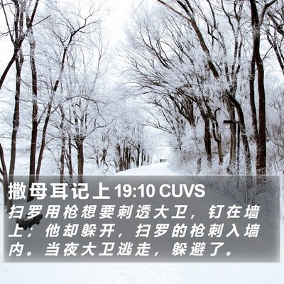 撒 母 耳 记 上 19:10 CUVS Bible Verse Image