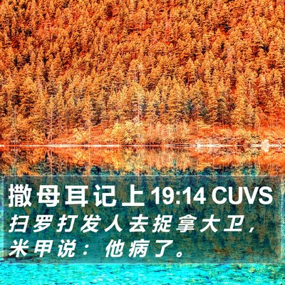 撒 母 耳 记 上 19:14 CUVS Bible Verse Image