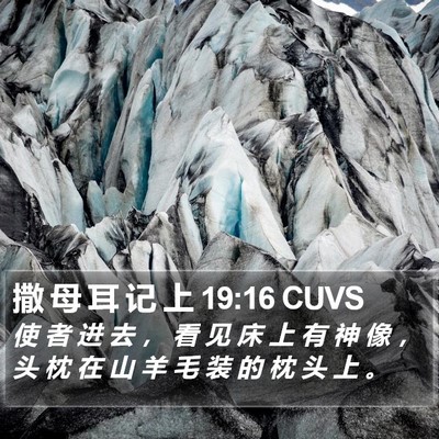 撒 母 耳 记 上 19:16 CUVS Bible Verse Image