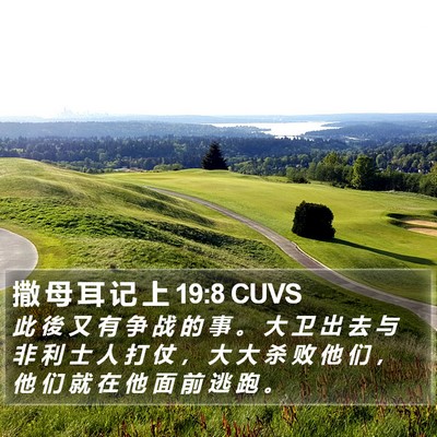 撒 母 耳 记 上 19:8 CUVS Bible Verse Image