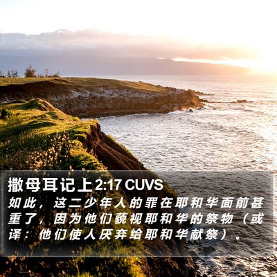 撒 母 耳 记 上 2:17 CUVS Bible Verse Image
