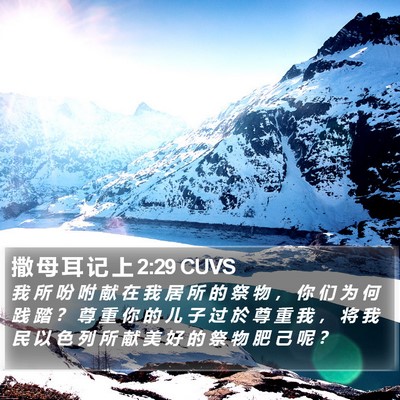 撒 母 耳 记 上 2:29 CUVS Bible Verse Image