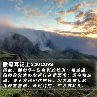 撒 母 耳 记 上 2:30 CUVS Bible Verse Image