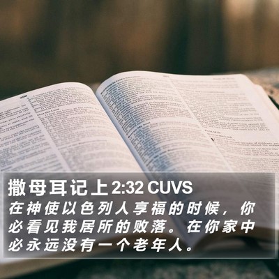 撒 母 耳 记 上 2:32 CUVS Bible Verse Image