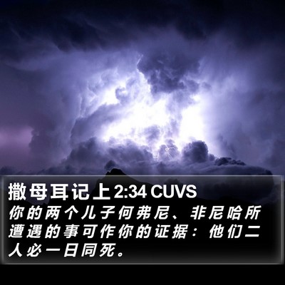 撒 母 耳 记 上 2:34 CUVS Bible Verse Image
