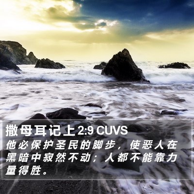 撒 母 耳 记 上 2:9 CUVS Bible Verse Image