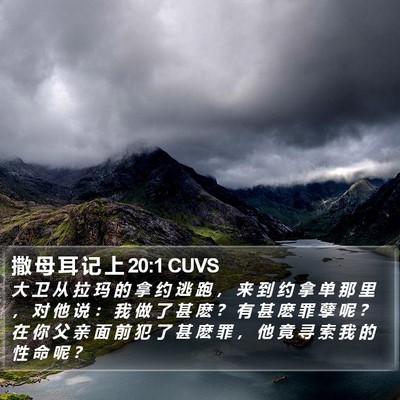 撒 母 耳 记 上 20:1 CUVS Bible Verse Image