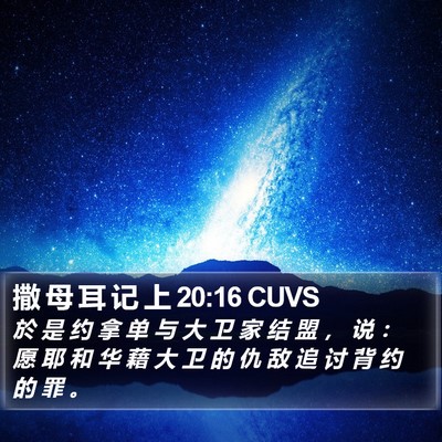 撒 母 耳 记 上 20:16 CUVS Bible Verse Image