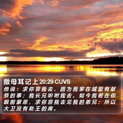 撒 母 耳 记 上 20:29 CUVS Bible Verse Image