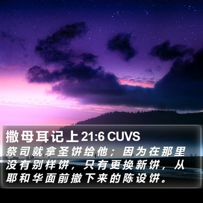 撒 母 耳 记 上 21:6 CUVS Bible Verse Image