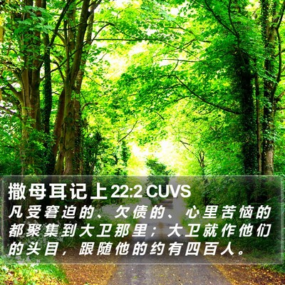 撒 母 耳 记 上 22:2 CUVS Bible Verse Image