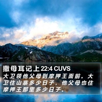 撒 母 耳 记 上 22:4 CUVS Bible Verse Image