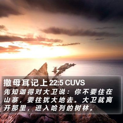 撒 母 耳 记 上 22:5 CUVS Bible Verse Image