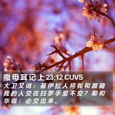 撒 母 耳 记 上 23:12 CUVS Bible Verse Image