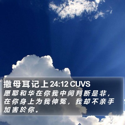 撒 母 耳 记 上 24:12 CUVS Bible Verse Image
