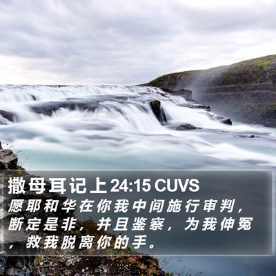 撒 母 耳 记 上 24:15 CUVS Bible Verse Image