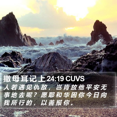 撒 母 耳 记 上 24:19 CUVS Bible Verse Image