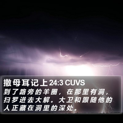 撒 母 耳 记 上 24:3 CUVS Bible Verse Image