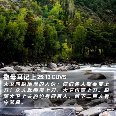 撒 母 耳 记 上 25:13 CUVS Bible Verse Image