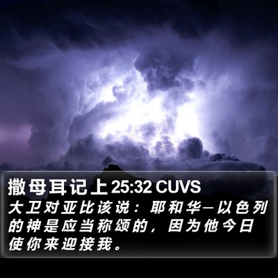 撒 母 耳 记 上 25:32 CUVS Bible Verse Image