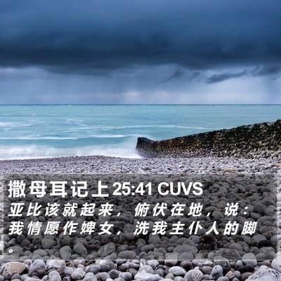 撒 母 耳 记 上 25:41 CUVS Bible Verse Image
